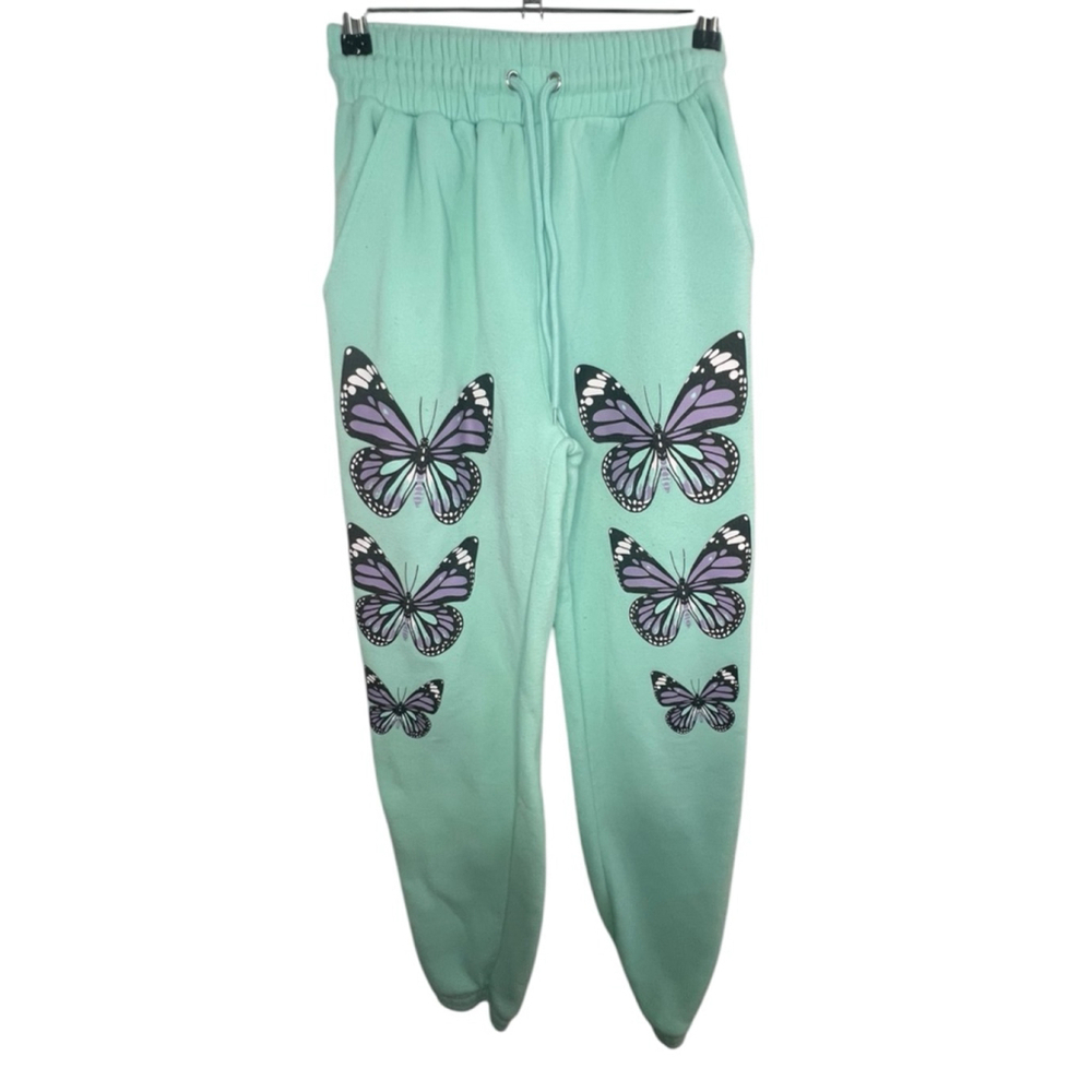 Rue21 Mint Green Butterfly Graphic Jogger Style Drawstring Sweatpants